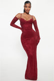 Romance Glove Dress Set - Burgundy