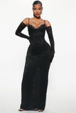 Romance Glove Dress Set - Black